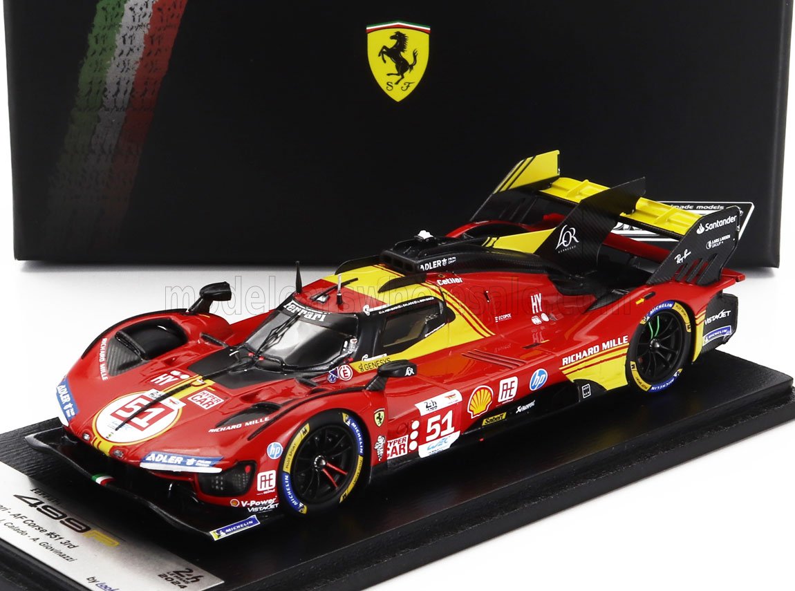 FERRARI | 499P 3.0L TURBO V6 TEAM FERRARI AF CORSE N 51 3. 24h LE MANS 2024 ALESSANDRO PIER GUIDI - JAMES CALADO - ANTONIO GIOVINAZZI