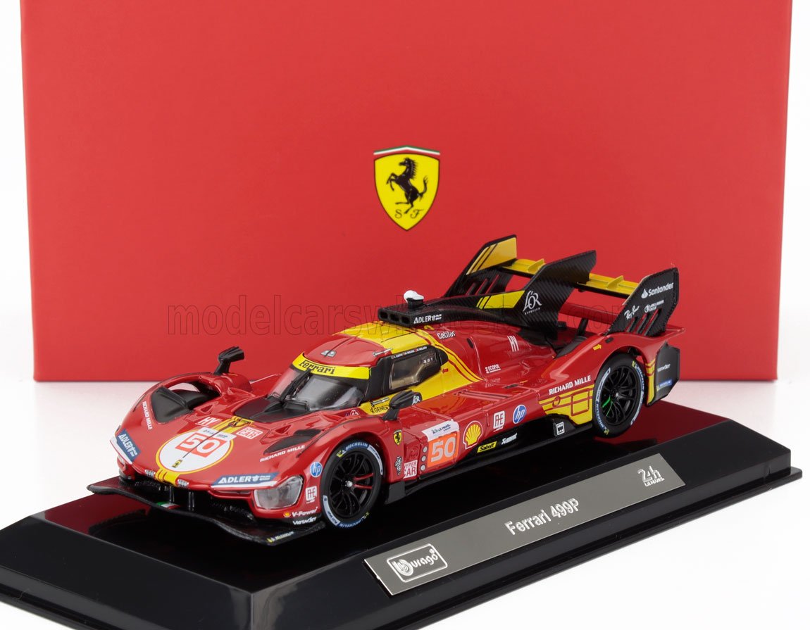 FERRARI | 499P 3.0L TURBO V6 TEAM FERRARI AF CORSE N 50 WINNER 24h LE MANS 2024 ANTONIO FUOCO - MIGUEL MOLINA - NICKLAS NIELSEN - WITH SHOWCASE