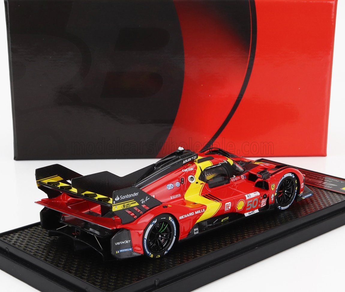 Ferrari 499P 3.0L Turbo V6 Ferrari AF Corse No. 50 Fuoco Molina Nielsen 5th 24h Le Mans Pole Position 2023 BBR Models 1:43 scale model - image 2