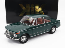 Dark green BMW 1802 classic model car with brown interior, displayed with KK Scale box, available via Vroomi