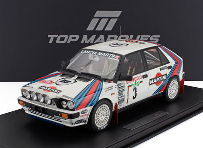 LANCIA | DELTA 4WD TEAM MARTINI RACING (night version) N 3 WINNER RALLY SANREMO 1987 MIKI BIASION - TIZIANO SIVIERO - CON VETRINA - WITH SHOWCASE