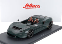 Modellino in scala 1:18 McLaren Elva di Schuco con carrozzeria in fibra di carbonio, esposto su base Vroomi