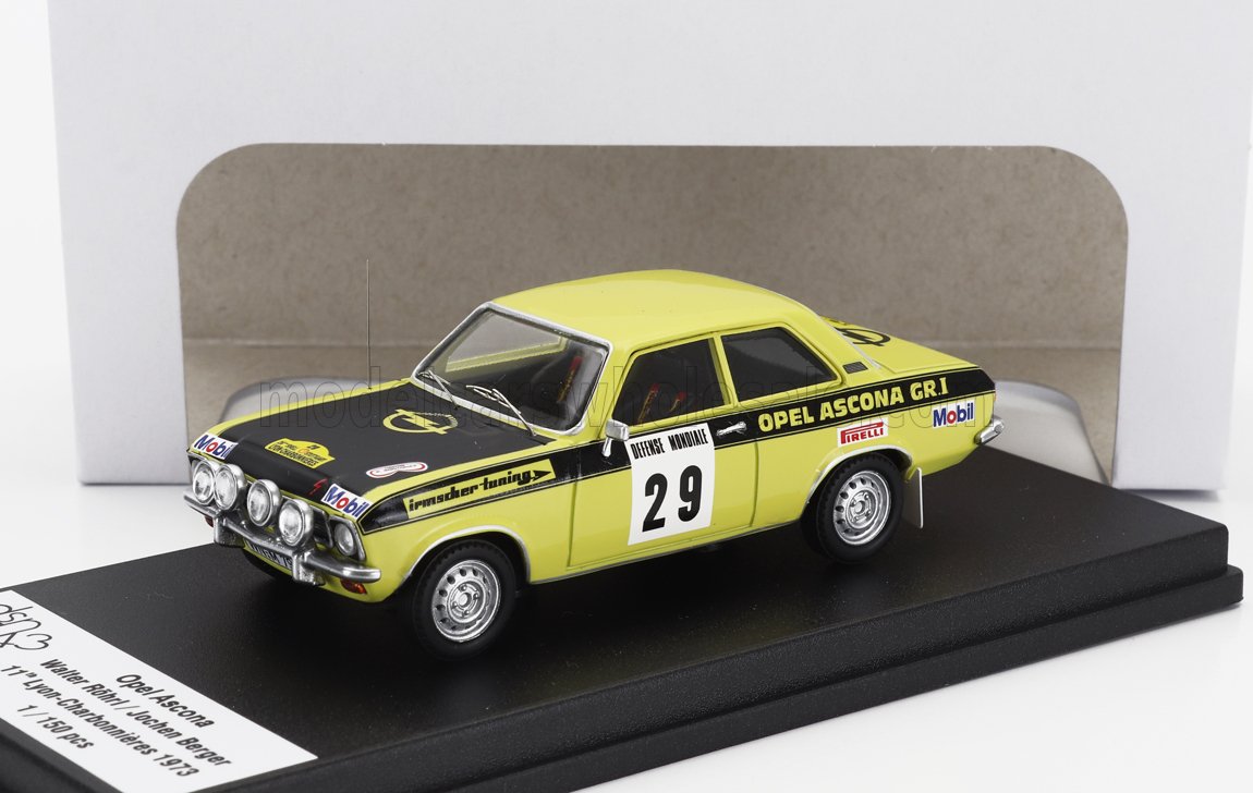 Opel Ascona No. 29 Walter Röhrl Jochen Berger Rally Lyon Charbonnières 1973 Night Version Trofeu 1:43 scale model