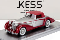 Modellino in scala Bentley MK VI rosso e argento di KESS, su base Vroomi per collezionisti