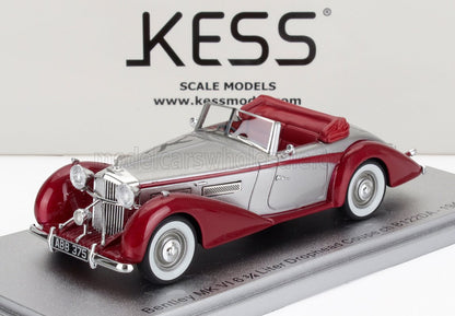 BENTLEY - MKVI DROPHEAD ch.B122DA COUPE CABRIOLET OPEN 1949 - SILVER RED - Vroomi