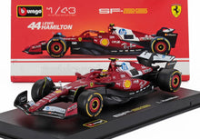 1/43 scale Ferrari SF-25 model car by Burago featuring Lewis Hamilton design, offered on Vroomi