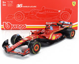 FERRARI | F1  SF-24 TEAM SCUDERIA FERRARI N 16 4th EMILIA ROMAGNA IMOLA GP 2024 CHARLES LECLERC - CON VETRINA - WITH SHOWCASE