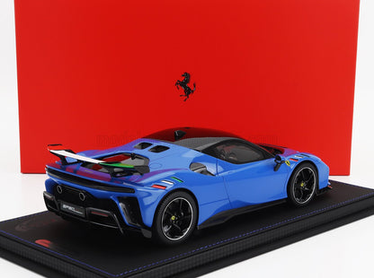 FERRARI - SF90 XX STRADALE BLACK ROOF 2024 - CON VETRINA - WITH SHOWCASE - BLU FRANCIA - BLUE BLACK