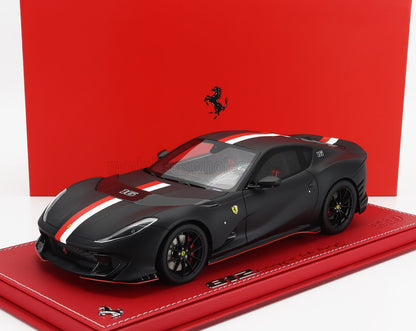 FERRARI - 812 COMPETIZIONE N 16 PRINCIPATO DI MONACO LIVERY 2021 - CON VETRINA - WITH SHOWCASE - MATT BLACK