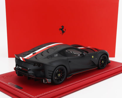 FERRARI - 812 COMPETIZIONE N 16 PRINCIPATO DI MONACO LIVERY 2021 - CON VETRINA - WITH SHOWCASE - MATT BLACK