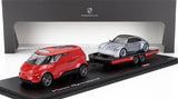 PORSCHE | SET 2X VISION RACING SERVICE VAN + 357 2023 - 75th ANNIVERSARY PORSCHE SPORTS CAR 1948-2023