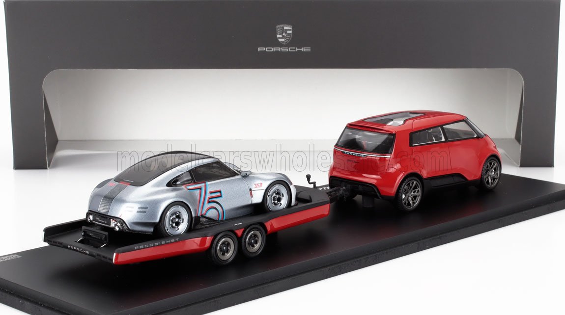 PORSCHE | SET 2X VISION RACING SERVICE VAN + 357 2023 - 75th ANNIVERSARY PORSCHE SPORTS CAR 1948-2023