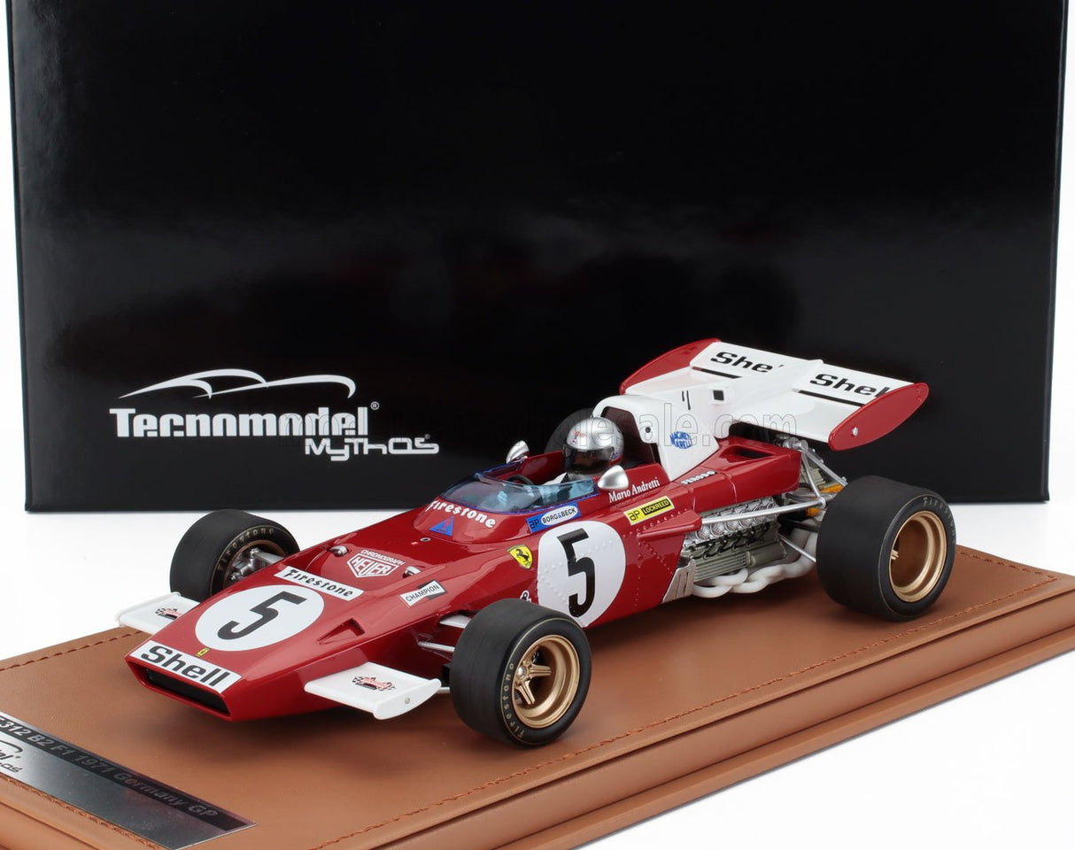 FERRARI | F1 312B2 N 5 GP DI GERMANIA (con figura del pilota) 1971 MARIO ANDRETTI - CON VETRINA - CON VETRINA