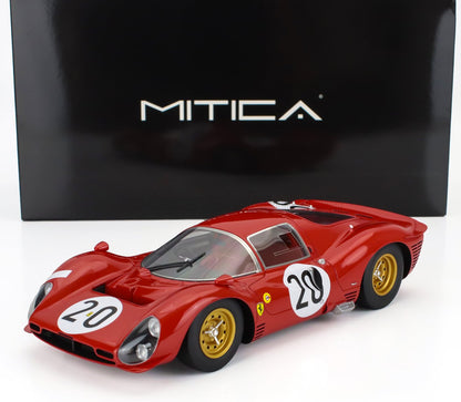 MITICA-R - 1/18 - FERRARI - 330 P3 4.0L V12 COUPÉ n.º 0848 EQUIPA FERRARI SEFAC N.º 20 24 Horas de Le Mans 1966 LUDOVICO SCARFIOTTI - MIKE PARKES - VERMELHO, Vroomi, 