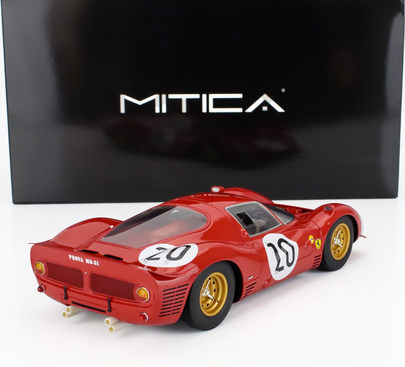 MITICA-R - 1/18 - FERRARI - 330 P3 4.0L V12 COUPÉ n.º 0848 EQUIPA FERRARI SEFAC N.º 20 24 Horas de Le Mans 1966 LUDOVICO SCARFIOTTI - MIKE PARKES - VERMELHO, Vroomi, 