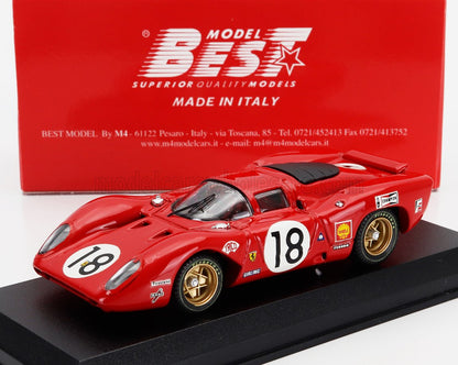 FERRARI - 312P 3.0L V12 COUPE TEAM SEFAC N 18 24h LE MANS 1969 PEDRO RODRIGUEZ – DAVID PIPER - RED - Vroomi