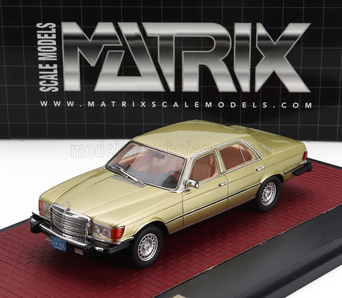 Mercedes-Benz S-Class 300SD Turbodiesel W116 USA Version 1977 Gold Metallic Matrix Scale Models 1:43 scale model