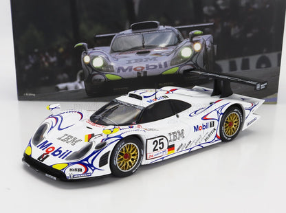 PORSCHE - 911 GT1-98 3.2L TURBO TEAM PORSCHE AG MOBIL-1 N 25 2nd 24h LE MANS 1998 UWE ALZEN - JORG MULLER - BOB WOLLEK - WHITE BLUE RED