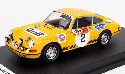 PORSCHE - 911S COUPE (night version) N 2 WINNER RALLY SWEDISH 1970 BJORN WALDEGAARD - LARS HELMER - YELLOW