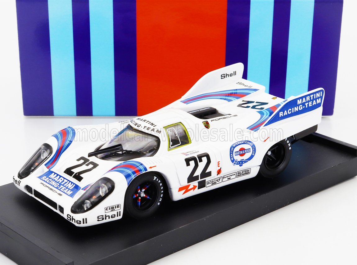 Porsche 917K 4.9L Martini Racing No. 22 Helmut Marko Gijs van Lennep Winner 24h Le Mans 1971 Brumm 1:43 scale model