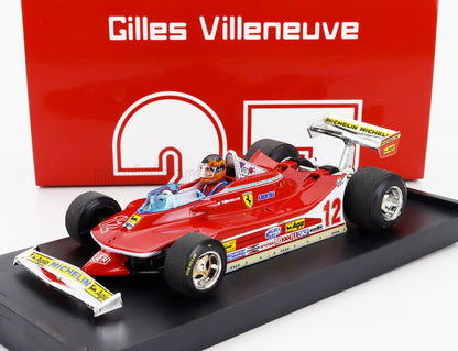 FERRARI - F1 312T4 N 12 VINCITORE DEL GP USA OVEST 1979 GILLES VILLENEUVE - CON FIGURINA DEL PILOTA - ROSSO