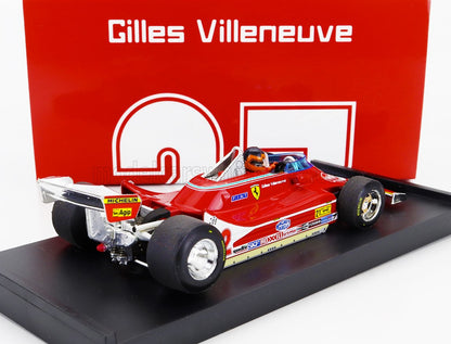 FERRARI - F1 312T4 N 12 VINCITORE DEL GP USA OVEST 1979 GILLES VILLENEUVE - CON FIGURINA DEL PILOTA - ROSSO