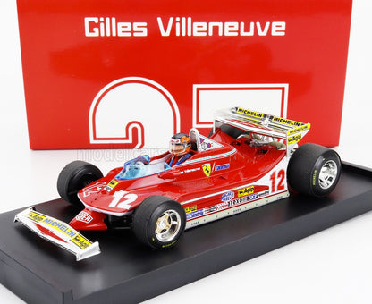 FERRARI - F1 312T4 N 12 GP DI MONACO 1979 GILLES VILLENEUVE - CON FIGURINA DEL PILOTA - ROSSO
