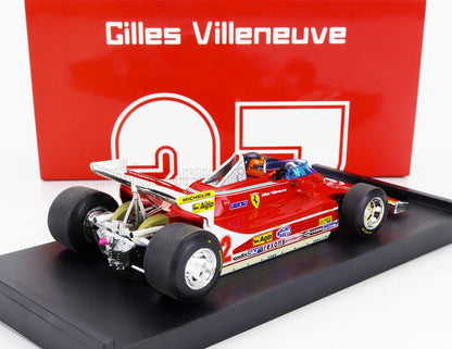 FERRARI - F1 312T4 N 12 GP DI MONACO 1979 GILLES VILLENEUVE - CON FIGURINA DEL PILOTA - ROSSO