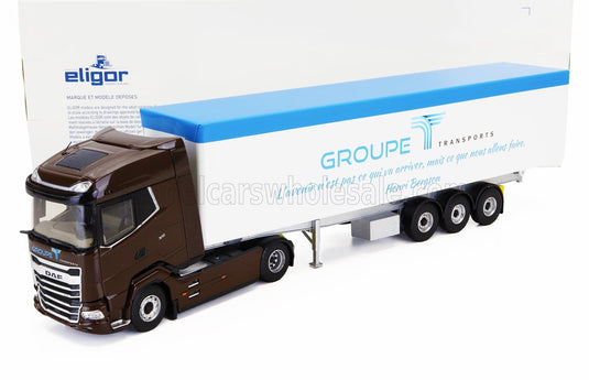 modellino in scala del DAF XF modellino rimorchio Groupe Transports, presentato da Vroomi per i collezionisti