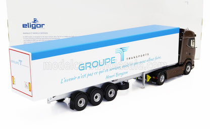 DAF - XG TRUCK CASSONE RIBALTABILE GROUPE TRANSPORTS 2023 - BROWN WHITE