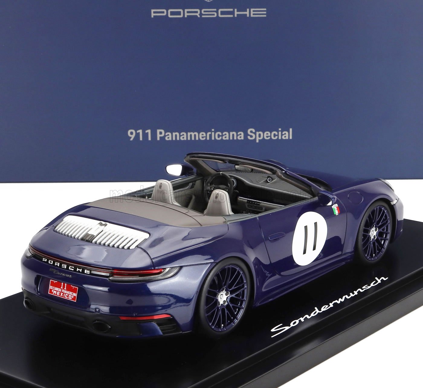PORSCHE | 911 992 CARRERA S CABRIOLET OPEN N 11 2024 - LA CARRERA PANAMERICANA 1952 - CON VETRINA - WITH SHOWCASE