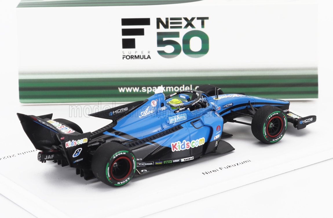 DALLARA | SF23 TRD 01F TEAM KIDS COM KCMG CAYMAN N 8 SUPER FORMULA SEASON 2024 NIREI FUKUZUMI | LIGHT BLUE BLACK