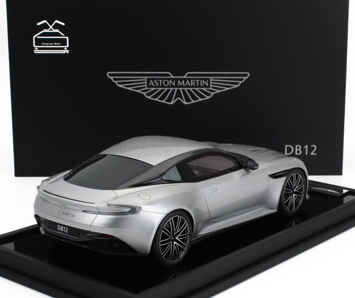 Aston Martin DB12 4.0L V8 Coupé 2023 Lightning Silver Motorhelix 1:18 scale model - image 2