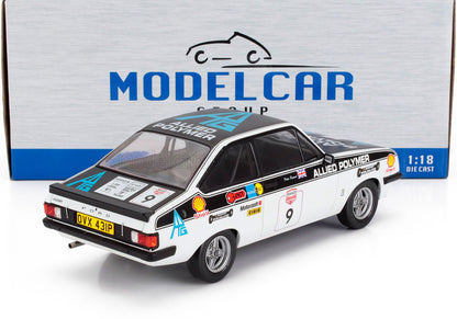 1:18 scale die-cast Ford Escort model car with Allied Polymer livery and sponsor decals, featured on Vroomi
