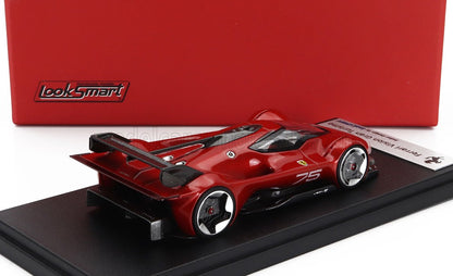 Red LookSmart Ferrari Vision Gran Turismo 75 scale model car on display platform, available on Vroomi