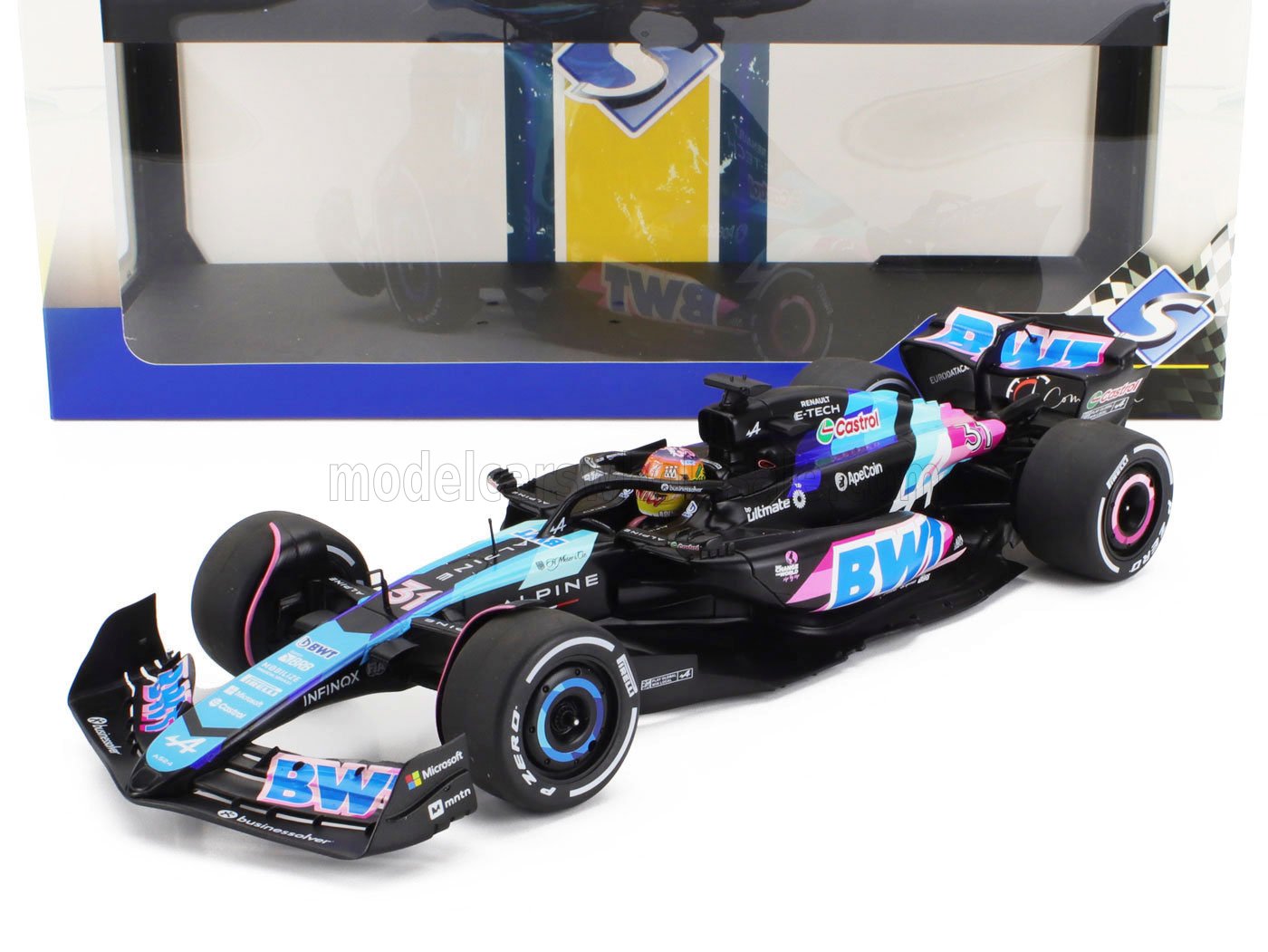 ALPINE - F1 A524 TEAM BWT ALPINE N 31 MIAMI GP 2024 ESTEBAN OCON - BLACK BLUE PINK - Vroomi
