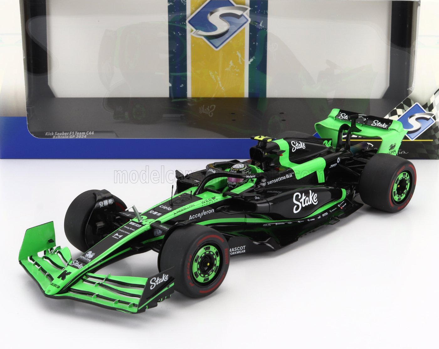 SAUBER - F1 C44 TEAM STAKE KICK N 24 BAHRAIN GP 2024 ZHOU GUANYU - GREEN BLACK - Vroomi