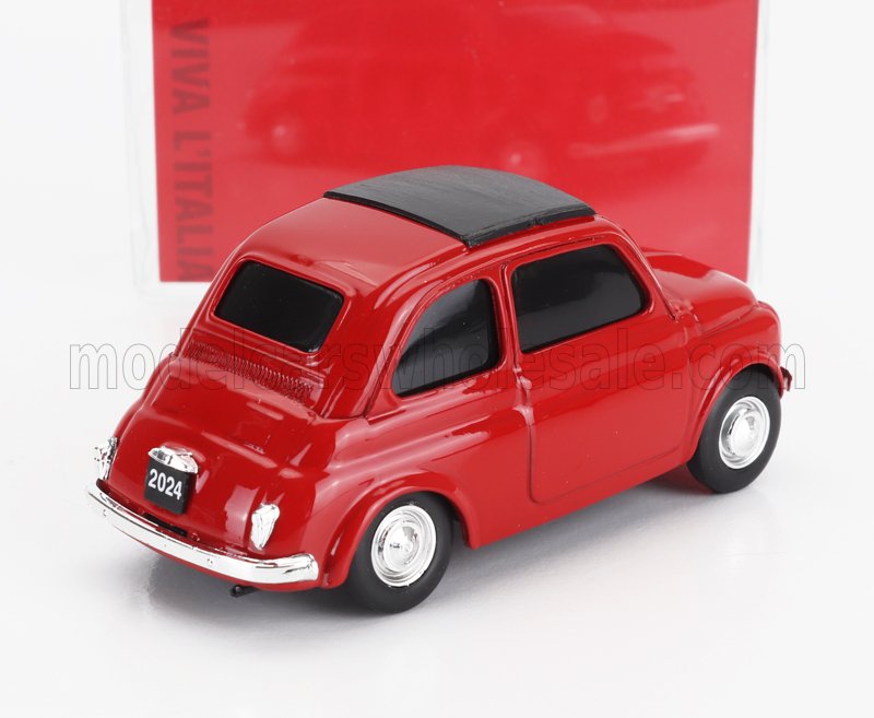FIAT - 500 1965 - VIVA L'ITALIA - GIORNATA DELL'UNITÀ NAZIONALE E DELLE FORZE ARMATE - modellino in scala RED modellino Vroomi
