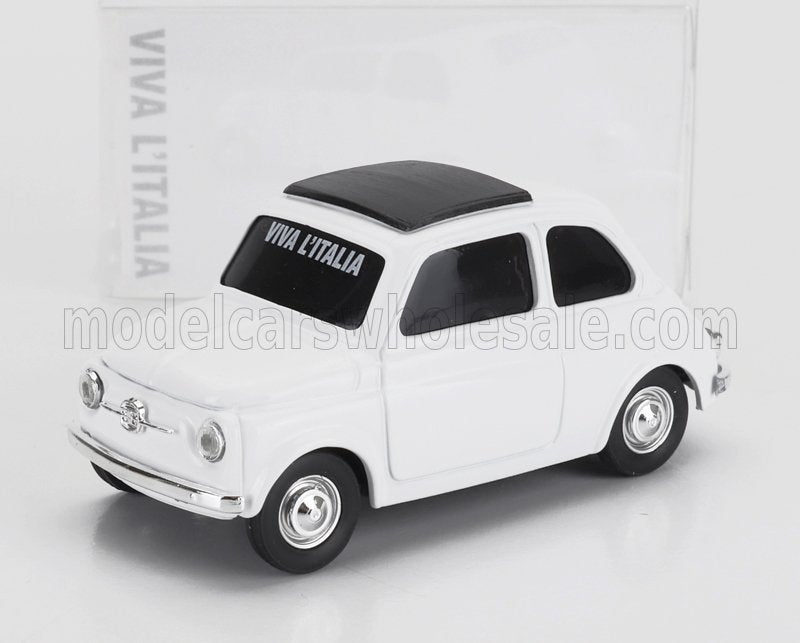 FIAT - 500 1965 - VIVA L'ITALIA - GIORNATA DELL'UNITÀ NAZIONALE E DELLE FORZE ARMATE - BIANCO modellino in scala modellino Vroomi