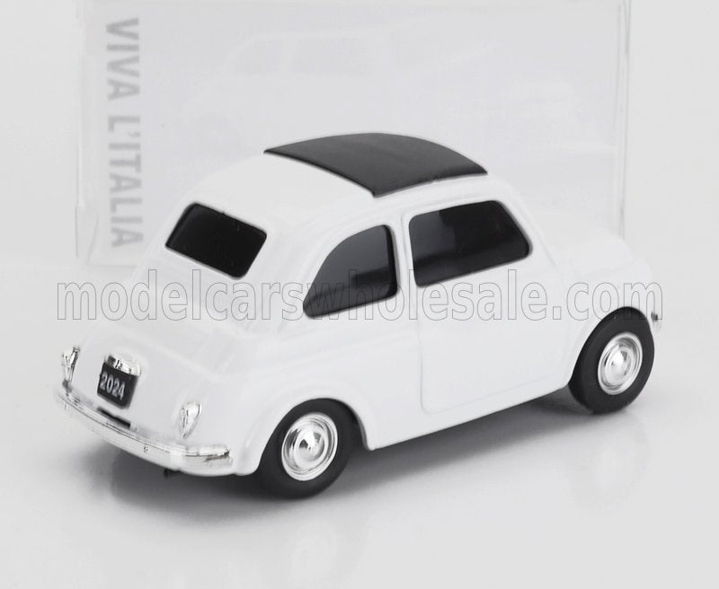 FIAT - 500 1965 - VIVA L'ITALIA - GIORNATA DELL'UNITÀ NAZIONALE E DELLE FORZE ARMATE - BIANCO modellino in scala modellino Vroomi