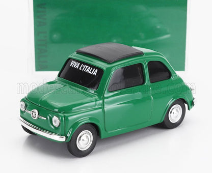 FIAT - 500 1965 - VIVA L'ITALIA - GIORNATA DELL' UNITA' NAZIONALE E DELLE FORZE ARMATE - GREEN Scale model car on Vroomi