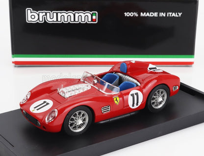 FERRARI - 250TR TESTAROSSA 3,0 L V12 SPIDER TEAM SCUDERIA FERRARI SPA N° 11 VAINQUEUR DES 24 HEURES DU MANS 1960 PAUL FRÈRE - OLIVIER GENDEBIEN - Maquette de voiture rouge sur Vroomi