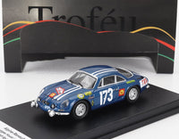 Modellino in scala Alpine-Renault da corsa blu, N 173, su supporto con scatola Troféu — Vroomi