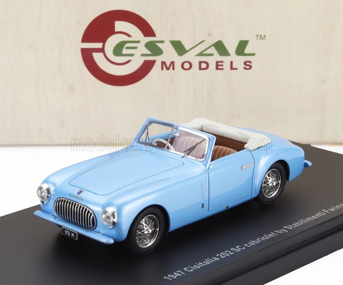 Cisitalia 202 SC Stabilimenti Farina Cabriolet Open 1947 Blue Esval Model 1:43 scale model