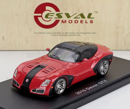 Red and black 2010 Devon GTX model car on display stand by Esval Models, offered on Vroomi