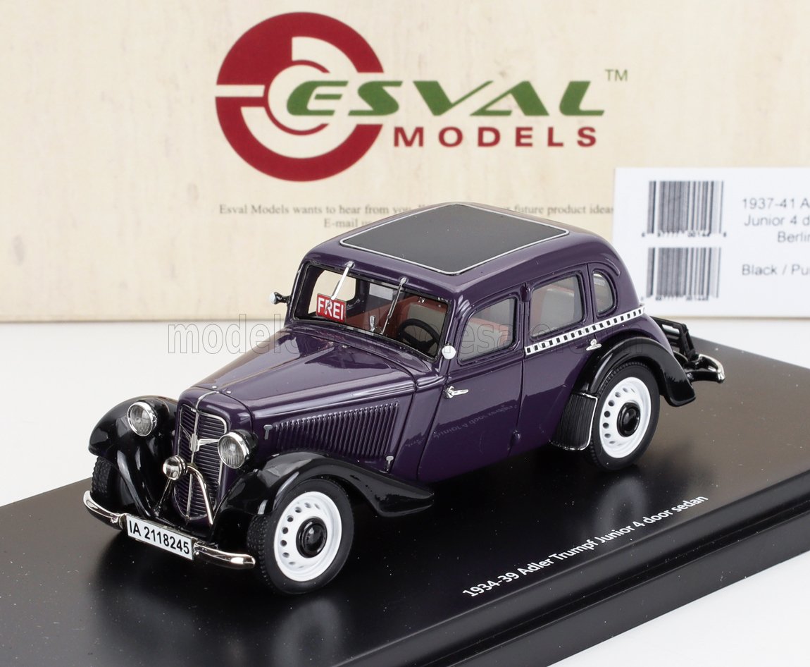 Adler Trumpf Junior Berlin Taxi 1941 Blue Black Esval Model 1:43 scale model