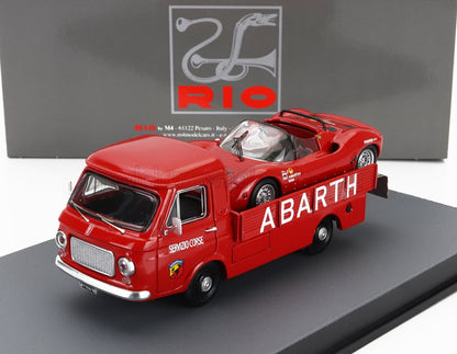 FIAT - 241 ASSISTENZA ABARTH CORSE CAR TRANSPORTER 1970 WITH FIAT ABARTH 1000SP SPIDER - RED