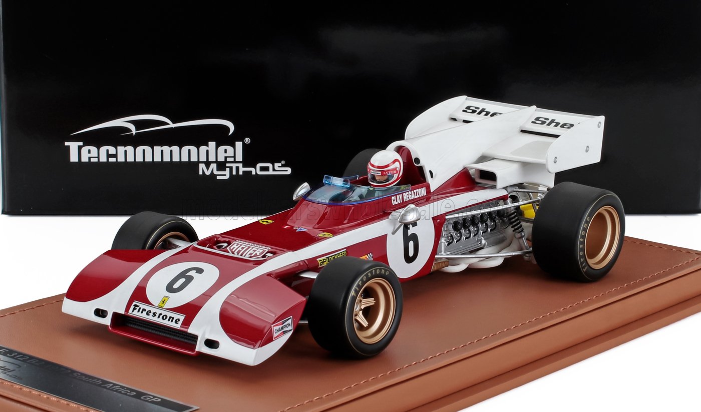 FERRARI - F1  312B2 N 6 SOUTH AFRICAN GP (with pilot figure) 1971 CLAY REGAZZONI - RED WHITE