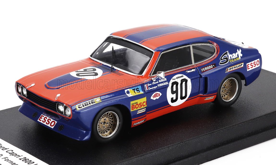 Ford Capri 2600 LV 3.0L V6 No. 90 Jean Claude Guerie Dominique Fornage Serge Godard 24h Le Mans 1974 Trofeu 1:43 scale model