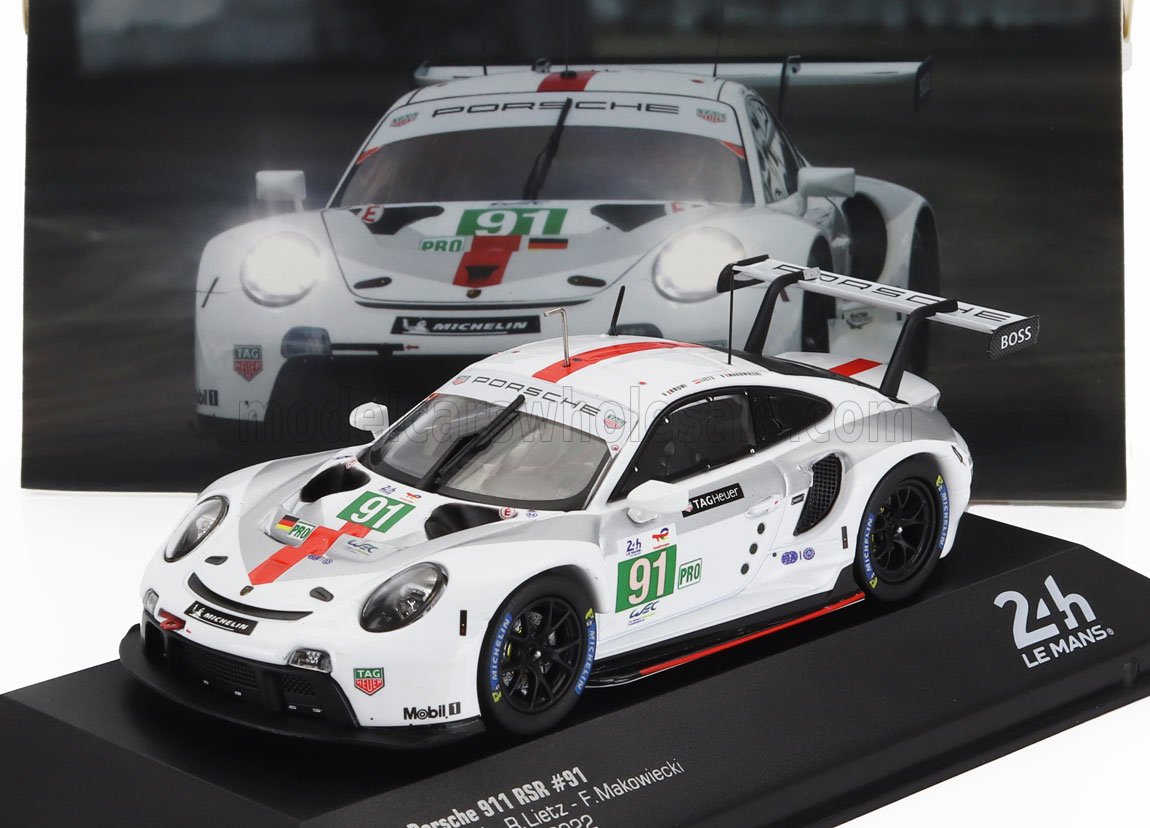 Porsche 911 991-2 4.2L Porsche GT No. 91 Bruni Lietz Makowiecki Winner LMGTE Pro 24h Le Mans 2022 IXO Models 1:43 scale model